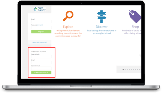 screenshot of steps to register for Duke Energy Employee Discounts